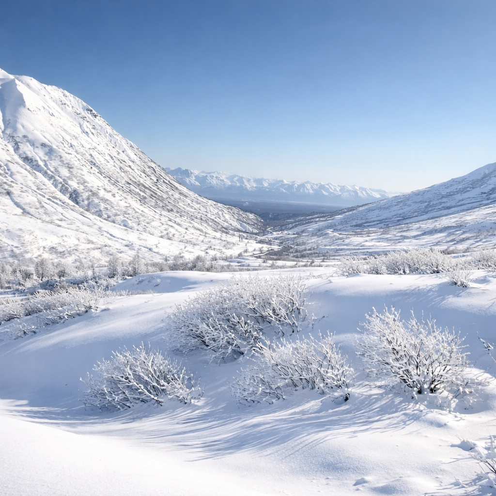 Snow-covered Hatchers Pass Plamer AK